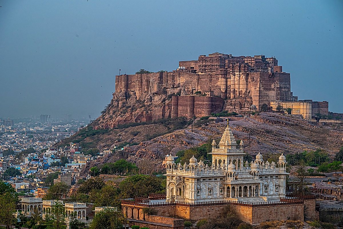Indigo Haveli — A blue house under the fort, with a roof terrace facing Mehrangarh